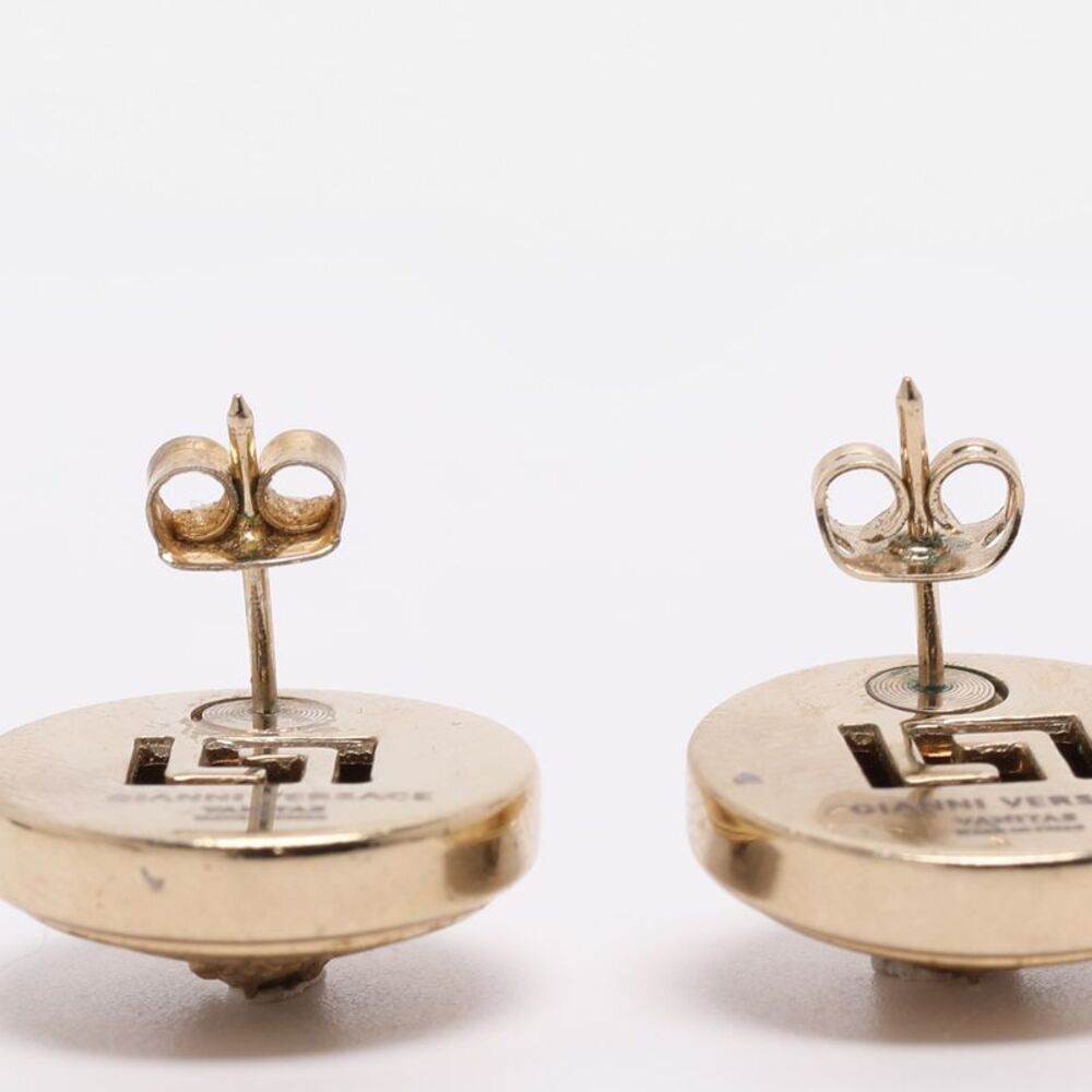 Versace Medusa Gold Tone Earrings - Picture 4 of 5
